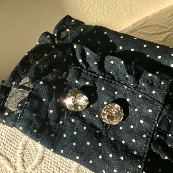 D&G sheer cropped shirt with Swarovski Crystal buttons - Picture 2 of 11
